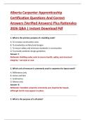 Alberta Carpenter Apprenticeship  Certification Questions And Correct  Answers &lpar;Verified Answers&rpar; Plus Rationales  2026 Q&A &vert; Instant Download Pdf
