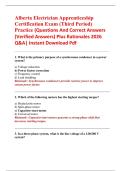 Alberta Electrician Apprenticeship  Certification Exam &lpar;Third Period&rpar;  Practice &lpar;Questions And Correct Answers  &lpar;Verified Answers&rpar; Plus Rationales 2026  Q&A&vert; Instant Download Pdf 