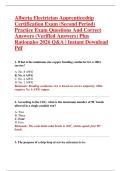 Alberta Electrician Apprenticeship  Certification Exam &lpar;Second Period&rpar;  Practice Exam Questions And Correct  Answers &lpar;Verified Answers&rpar; Plus  Rationales 2026 Q&A &vert; Instant Download  Pdf  