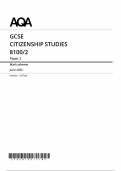2025 AQA GCSE CITIZENSHIP STUDIES Mark Scheme Paper 2 &lpar;8100&sol;2&rpar;