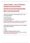 Alberta Gasfitter &ndash; Class A Certification  Questions And Correct Answers   &lpar;Verified Answers&rpar; Plus Rationales 2026   Q&A &vert; Instant Download Pdf 