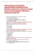 Alberta Motorcycle Mechanic  Apprenticeship Certification Exam  Questions And Correct Answers &lpar;Verified  Answers&rpar; Plus Rationales 2026 Q&A &vert;  Instant Download Pdf 