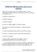 NIMS ICS 400 Questions and Correct  Answers