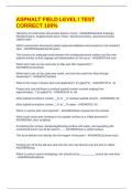 ASPHALT FIELD LEVEL I TEST CORRECT 100&percnt;