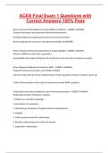 ACES Final Exam 1 Questions with Correct Answers 100- Pass