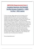 ABFM KSA &lpar;Hypertension&rpar; Exam &vert; Complete Questions And Detailed Verified Answers Graded A&plus; &vert; 100&percnt; Verified &vert; 2026 Update