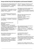 Arrays and the Array list Test Questions and Answers Graded A