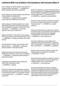 California RDA Law & Ethics Test Questions and Answers Rated A