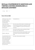 SIE Exam COMPREHENSIVE QUESTIONS AND VERIFIED ANSWERS 2025&lpar;GRADED A&plus;&rpar; DETAILED ANSWERS&excl;&excl;