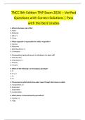 TNCC 9th Edition TNP Exam 2026 &ndash; Verified  Questions with Correct Solutions &vert; Pass  with the Best Grades