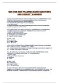 OCC UCE NEW PRACTICE EXAM QUESTIONS AND CORRECT ANSWERS