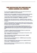 WISE CERTIFICATION TEST QUESTIONS AND CORRECT ANSWERS 100&percnt; VERIFIED&excl;&excl;