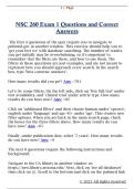 NSC 260 Exam 1 Questions and Correct  Answers 