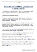 NURS 682&colon; PEDS FINAL Questions and  Correct Answers
