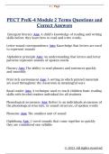 PECT PreK-4 Module 2 Terms Questions and  Correct Answers 