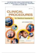 TESTBANK FOR Clinical Procedures for Medical Assistants&comma; 11th Edition by Kathy Bonewit-West