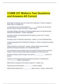 COMM 257 Midterm Test Questions and Answers All Correct