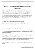 RNSG 1105 Final Questions and Correct  Answers