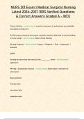 NURS 201 Exam 1 Medical Surgical Nursing Latest 2026&ndash;2027 100&percnt; Verified Questions & Correct Answers Graded A - WCU