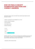 NCM 109 FINALS CONCEPT EXAMINATION QUESTIONS AND CORRECT ANSWERS
