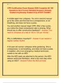 CPR Certification Exam Newest 2026 Complete All 100  Questions And Correct Detailed Answers &vert;Already  Graded A&plus;&vert;&vert;Already Graded A&plus;&vert;&vert;LATEST EXAM&excl;&excl;&excl;