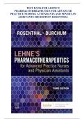 TESTBANK FOR Lehne&rsquo;s Pharmacotherapeutics for Physician Assistants&comma; 3rd Edition by Laura Rosenthal and Michael P&period; Nolan