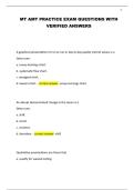 MT AMT PRACTICE EXAM QUESTIONS WITH VERIFIED ANSWERS