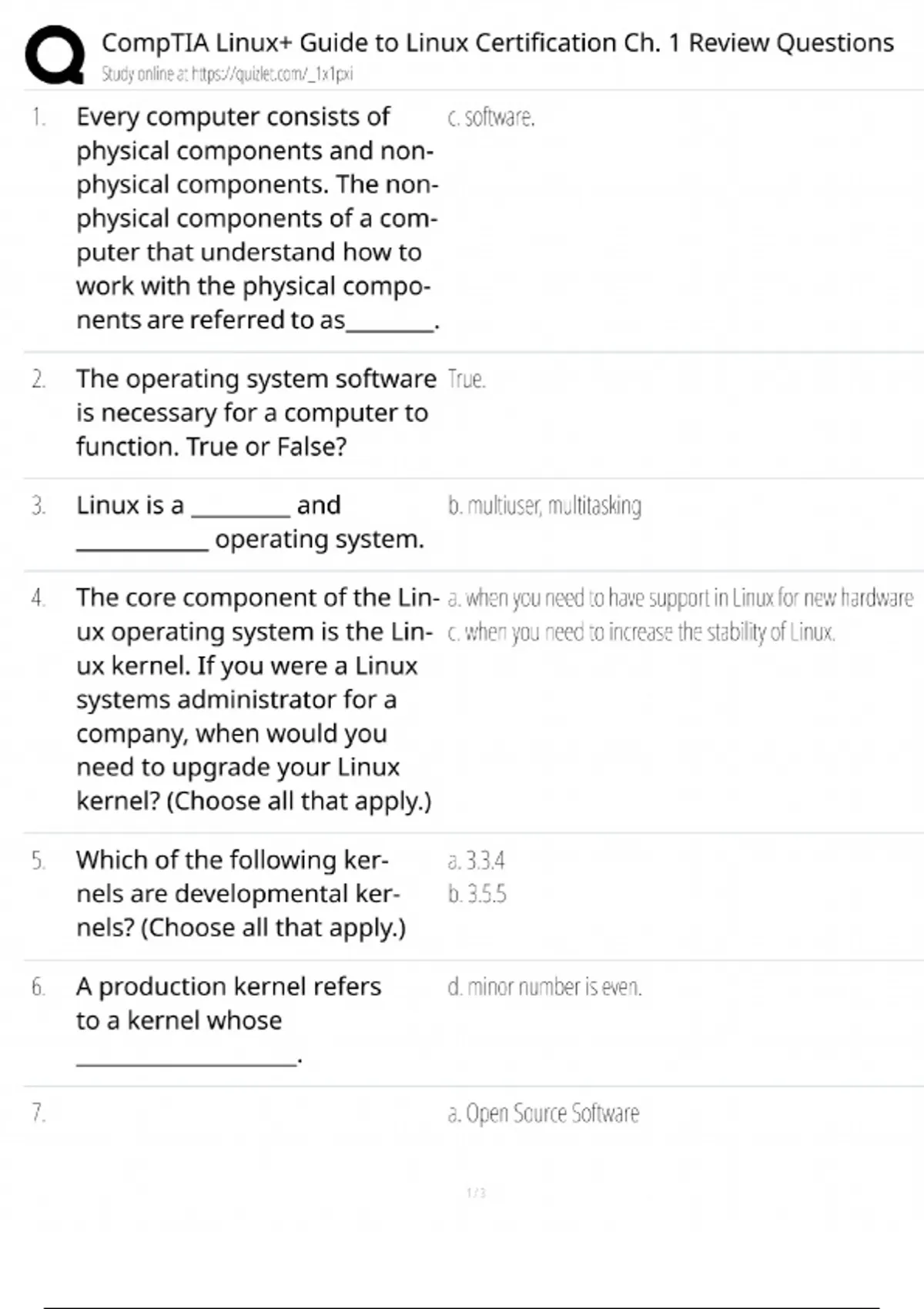 CompTIA Linux+ Chapter 1 Review Questions / XK0-005 Exam Guide / 2025 ...