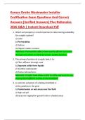Bundle for Kansas Onsite Wastewater Installer Certification Exam Questions And Correct Answers &lpar;Verified Answers&rpar; Plus Rationales 2026 Q&A &vert; Instant Download Pdf