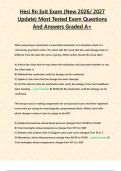 Hesi Rn Exit Exam &lpar;New 2026&sol; 2027 Update&rpar; Most Tested Exam Questions And Answers Graded A&plus;