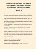 Hondros HESI Exit Exam  &lpar;NEW 2026&sol; 2027 Update&rpar; Questions & Answers 100&percnt; Correct &lpar;Verified Solutions&rpar; - &lbrack;Grade A&rsqb;