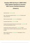 Hondros HESI Exit Exam 2 &lpar;NEW 2025&sol; 2026 Update&rpar; Questions & Answers 100&percnt; Correct &lpar;Verified Solutions&rpar; - &lbrack;Grade A&rsqb;