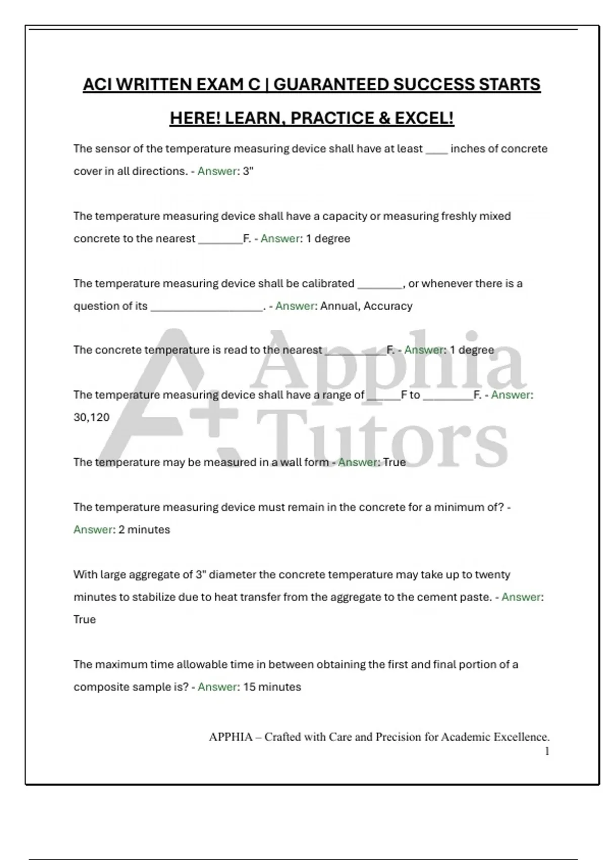 ACI WRITTEN EXAM C | GUARANTEED SUCCESS STARTS HERE! LEARN, PRACTICE ...