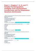 Exam 3 - Chapters 7&comma; 8&comma; 10&comma; and 17&colon; Portable Fire Extinguishers&comma; Firefighter Tools and Equipment&comma; Forcible Entry&comma; and Fire Suppression Questions And Answers