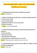 NHA Phlebotomy Certification Exam Practice Test | Questions & Answers