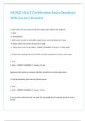 MLPAO MLA T Certification Exam Questions With Correct Answers 