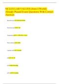 NCLEX LAB VALUES &lpar;from UWorld&rpar; Already Passed Exam Questions With Correct Answers
