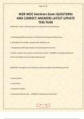 WEB WOC Seminars Exam QUESTIONS AND CORRECT ANSWERS LATEST UPDATE THIS YEAR