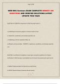 WEB WOC Seminars EXAM COMPLETE NEWEST 200 QUESTIONS AND VERIFIED SOLUTIONS LATEST UPDATE THIS YEAR