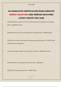 AG ASSOCIATES CERTIFICATION EXAM QUESTIONS AND CORRECT ANSWERS LATEST UPDATE THIS YEAR