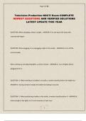 Television Production NOCTI Exam COMPLETE NEWEST QUESTIONS AND VERIFIED SOLUTIONS LATEST UPDATE THIS YEAR