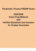 Paramedic Trauma FISDAP Exam 2025&sol;2026 &vert; Verified Study Guide & Practice Questions