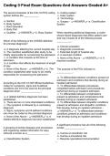 Coding 3 Final Exam Questions And Answers Graded A&plus;