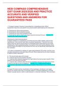 HESI COMPASS COMPREHENSIVE EXIT EXAM 2025&sol;2026 AND PRACTICE    ACCURATE AND VERIFIED QUESTIONS AND ANSWERS FOR GUARANTEED PASS 