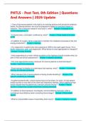 PHTLS - Post Test&comma; 8th Edition &vert; Questions And Answers &vert; 2026 Update 