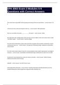 SPA 3002 Exam 2 Modules 5-9 Questions with Correct Answers.