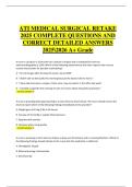 ATI Medical-Surgical Retake Exam &vert; Complete Questions & Correct Detailed Answers &vert; Latest A&plus; Grade &vert; 2025&sol;2026 Edition