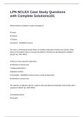 LPN NCLEX Case Study Questions with Complete Solutions
