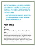 Lewis’s Medical-Surgical Nursing 12th Ed 2025 Test Bank | 50 MCQs/Chapter | Verified Answers & Rationales | Med-Surg NGN Review