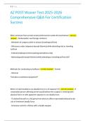 AZ POST Waiver Test 2025-2026 Comprehensive Q&A For Certification Success 